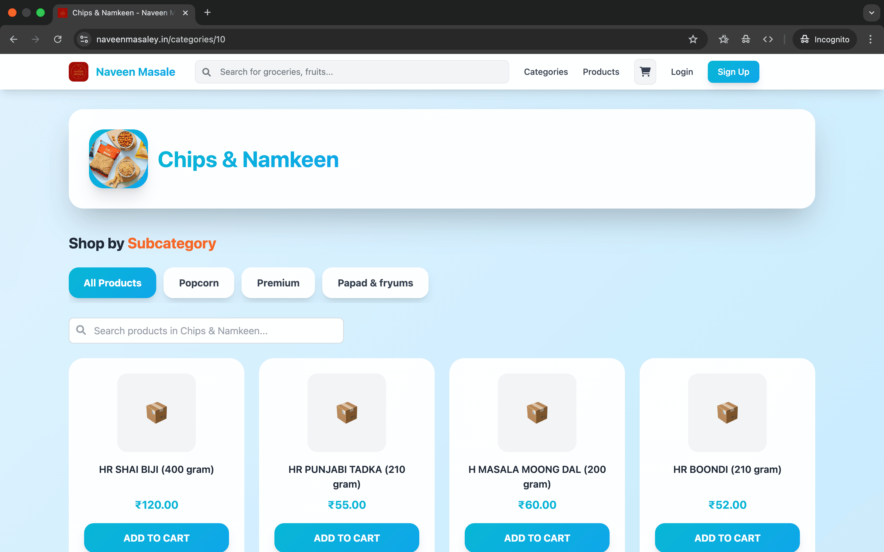 Naveen Masale E-commerce Website - Image 2